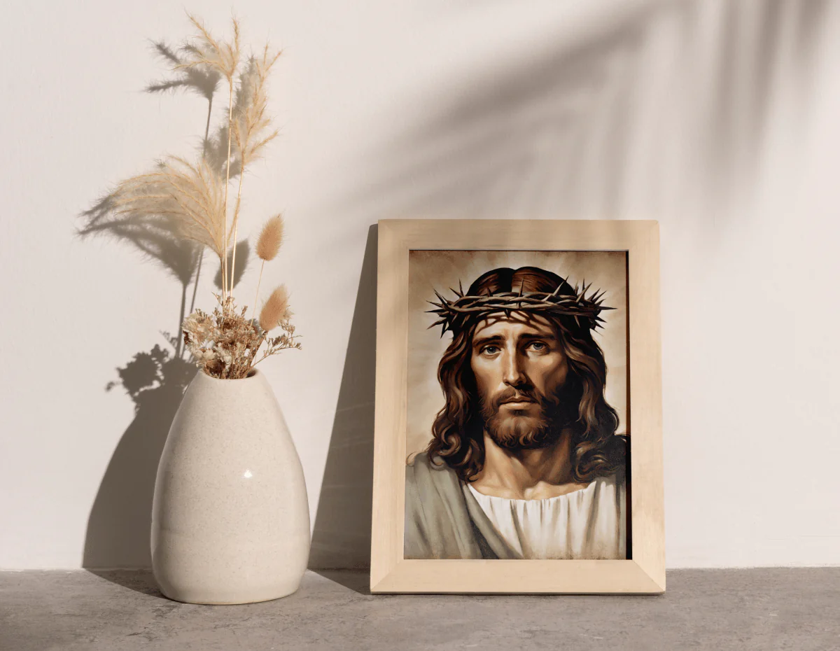 Christus mit Dornenkrone Wandbild