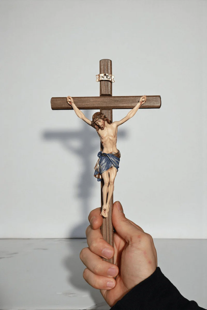 Wandkreuz Siena handgeschnitzt, Echtholz, 28cm - Image 3