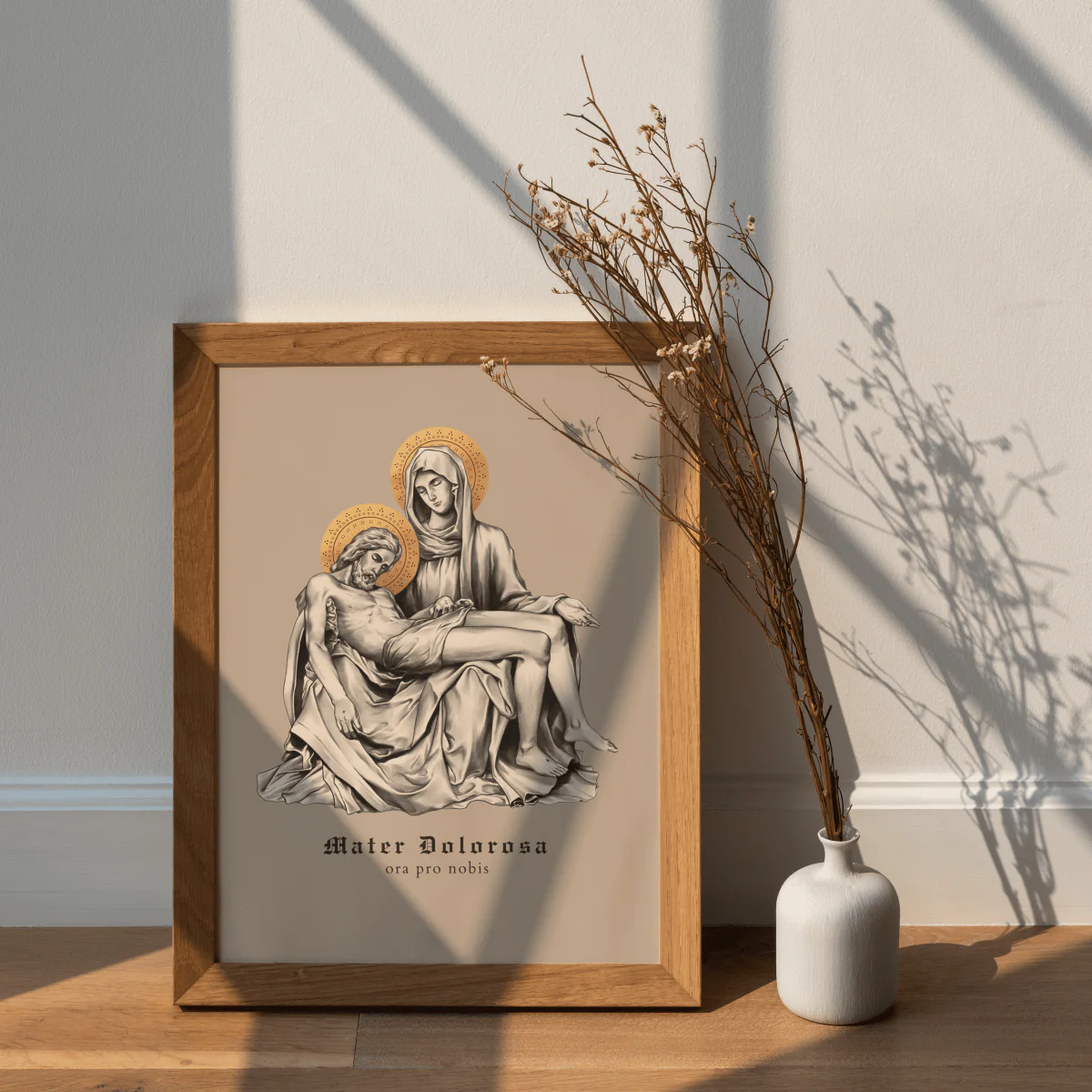 Mater Dolorosa (Pietá) - Wandbild (schwarz/beige)