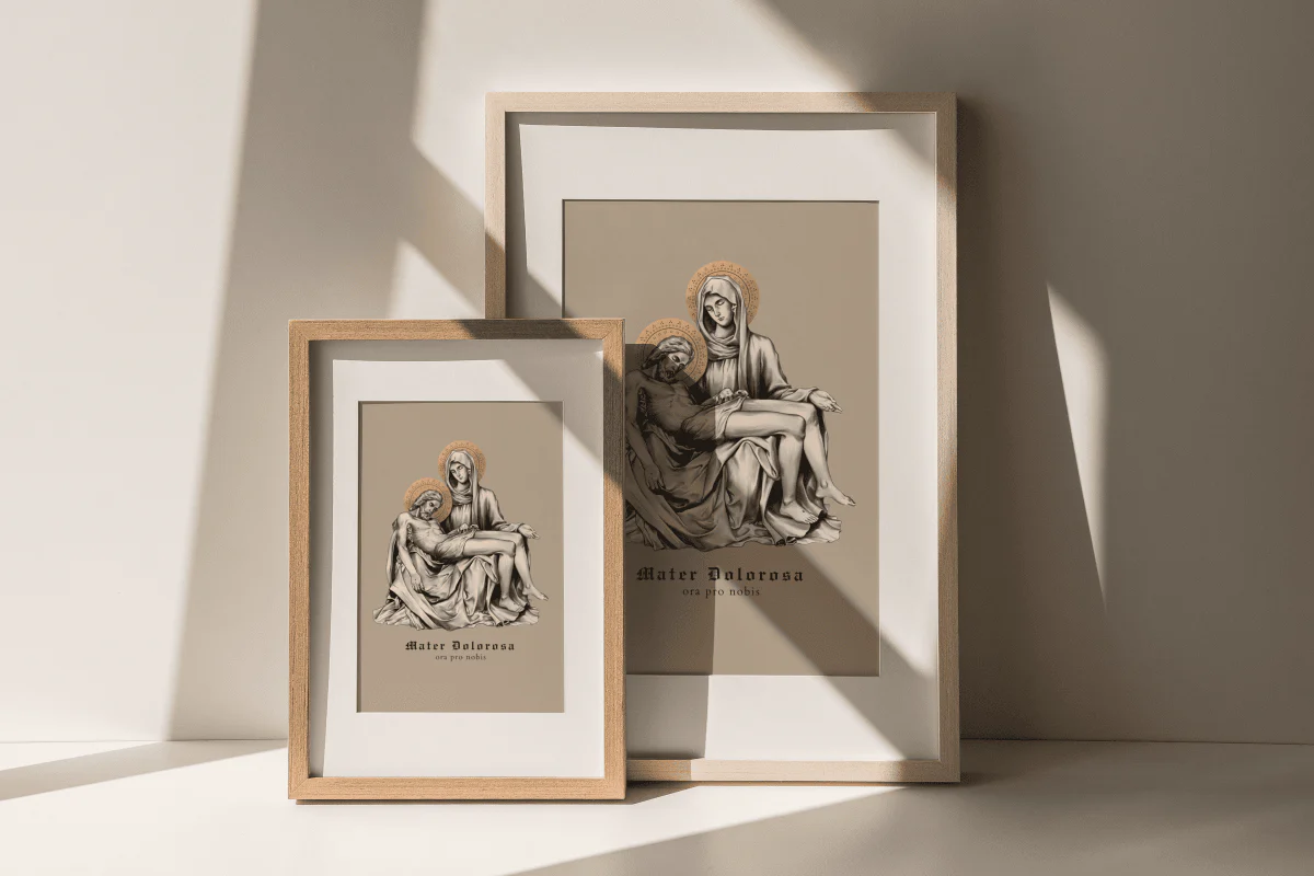 Mater Dolorosa (Pietá) - Wandbild (schwarz/beige) - Image 2