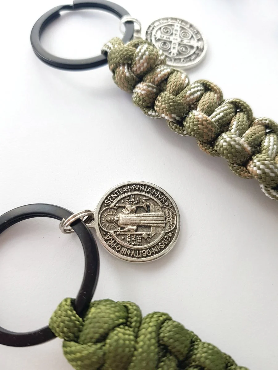 Paracord Schlüsselanhänger camouflage, olive, schwarz - Image 3