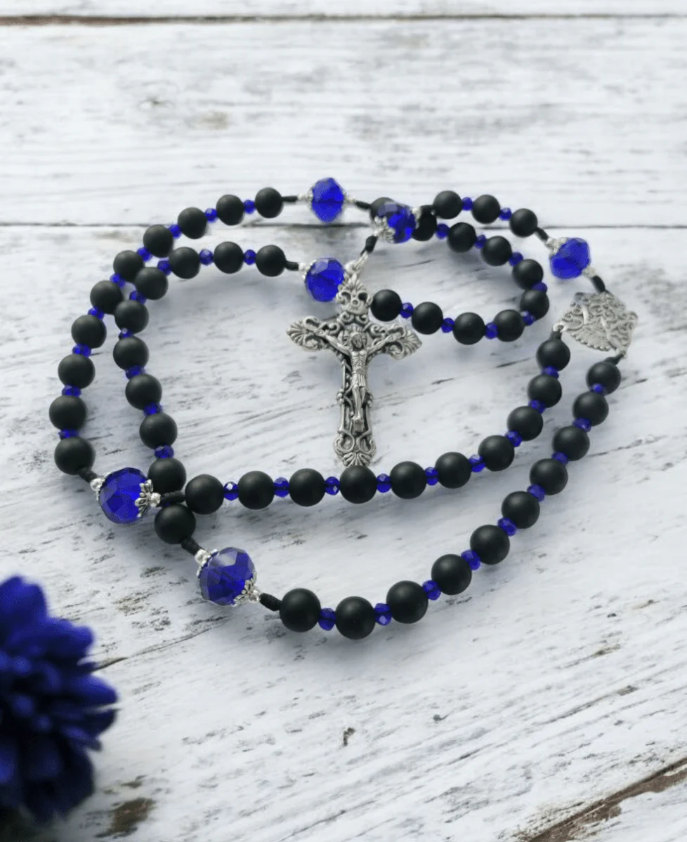 Regina caeli Rosenkranz - saphirblau