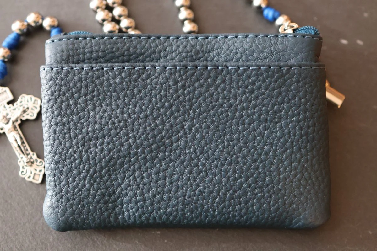 Rosenkranz Tasche Leder Dunkelblau – Echtleder - Image 5