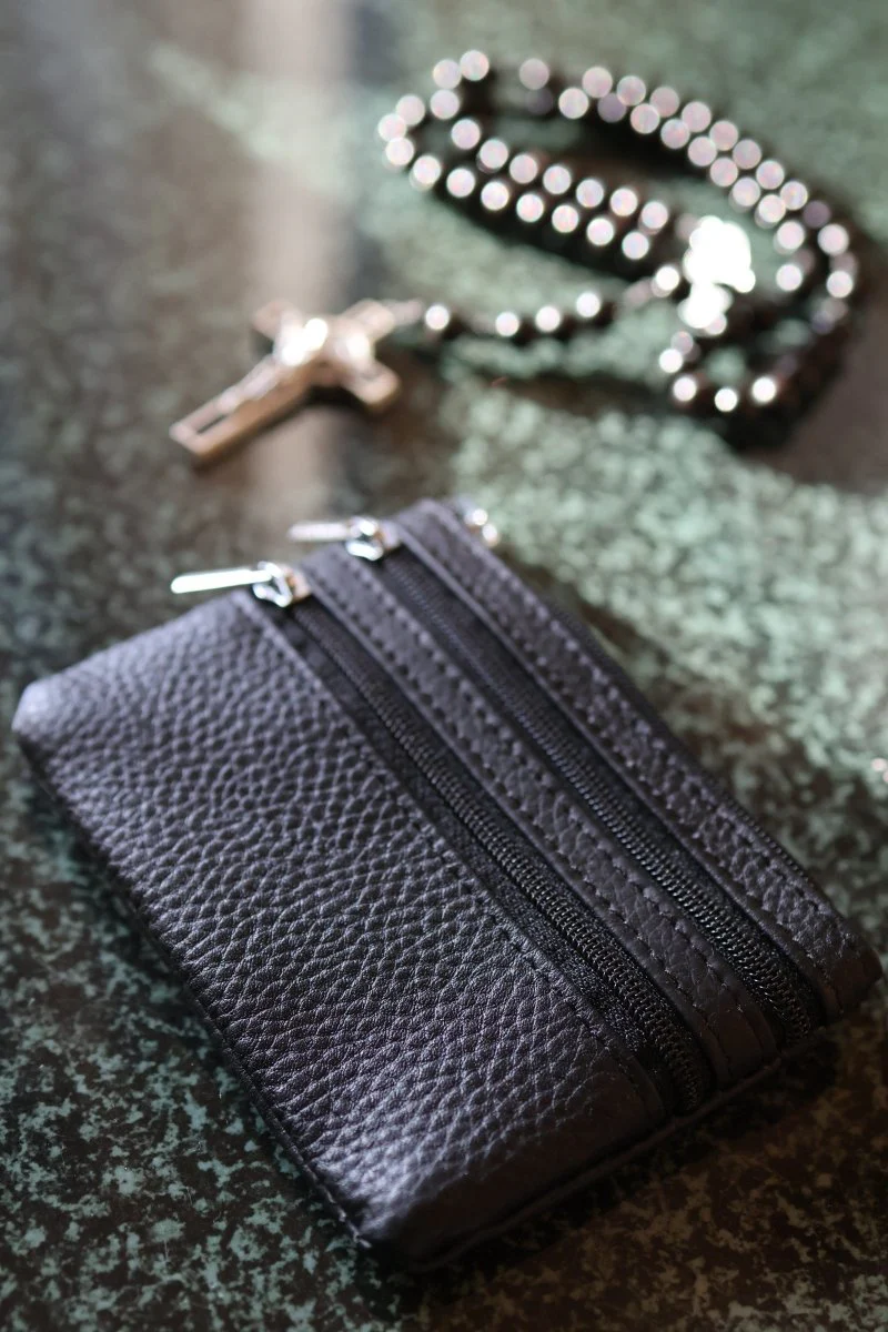 Rosenkranz Tasche Leder Schwarz – Echtleder - Image 3